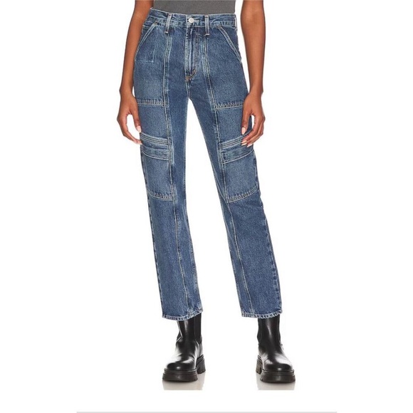 Agolde Denim - Agolde Denim Cooper Cargo Jeans in Denim Blue Regulation High Rise Size 28